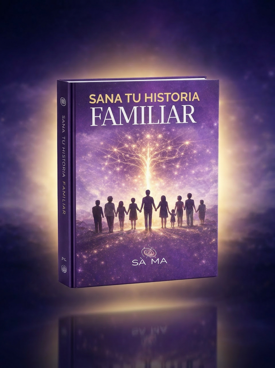 Ebook Sana Tu Historia Familiar — mockup del libro